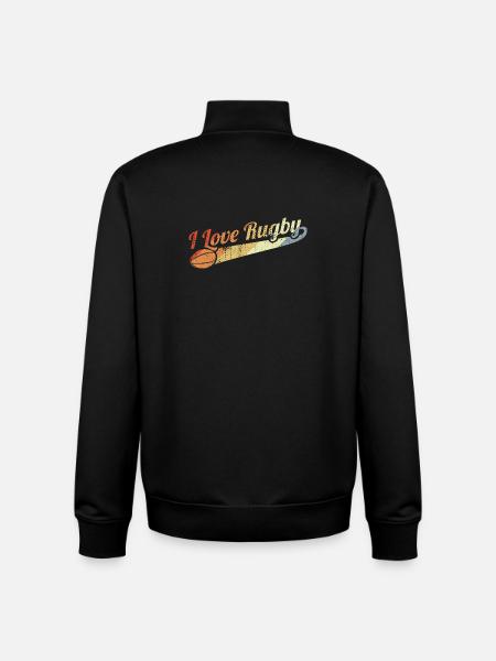 Ich liebe Rugby - Unisex Organic Zip Sweatshirt von Stanley/Stella - Schwarz
