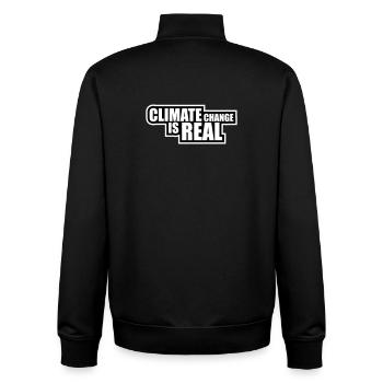 Climate Change Is Real Climate Change Science - Unisex Organic Zip Sweatshirt by Stanley/Stella - black - Back - AI Model Male 185 light (185cm)