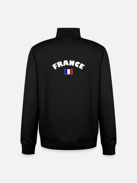 France drapeau français - Sweat zippé unisexe en coton bio Stanley/Stella - noir