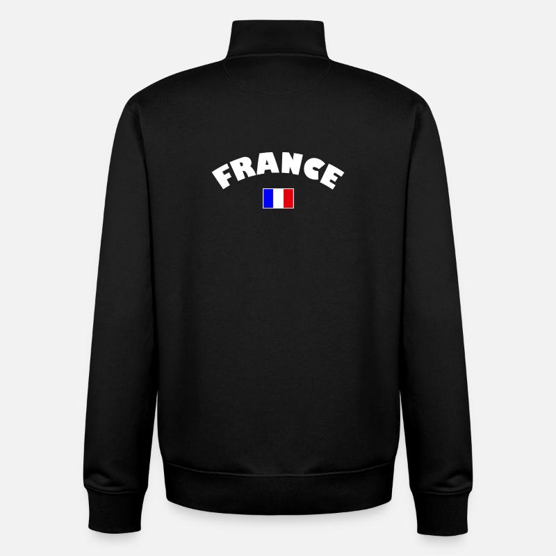 France drapeau français - Sweat zippé unisexe en coton bio Stanley/Stella - noir