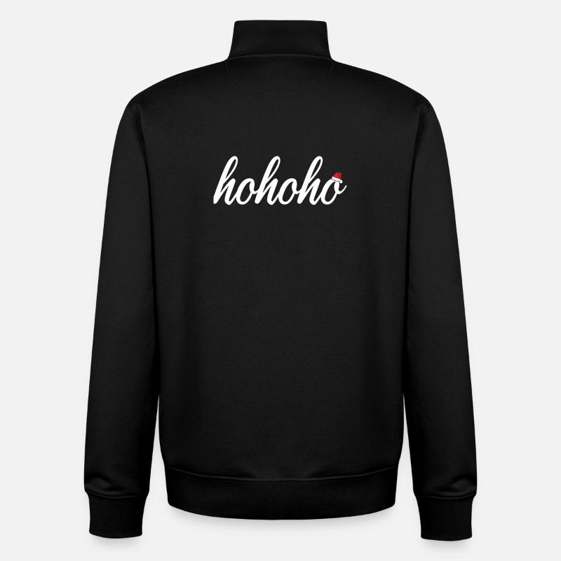 hohoho with Santa's hat - Unisex Organic Zip Sweatshirt by Stanley/Stella - black