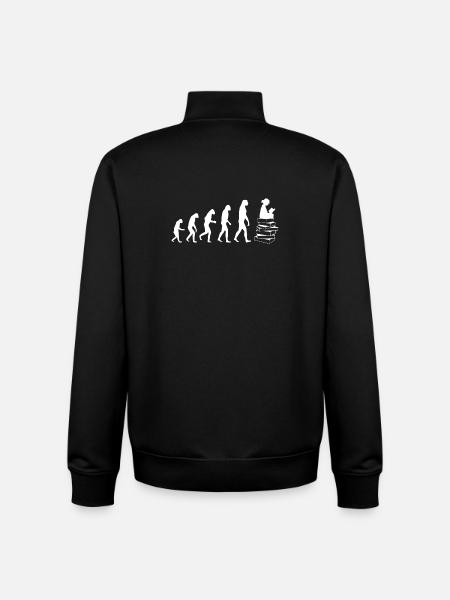 Lire evolution white - Sweat zippé unisexe en coton bio Stanley/Stella - noir