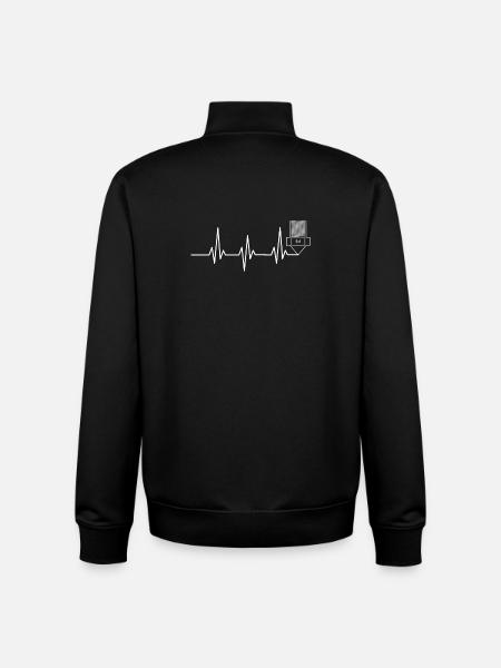 Heartbeat Impression 3D drôle TShirt Design - Sweat zippé unisexe en coton bio Stanley/Stella - noir