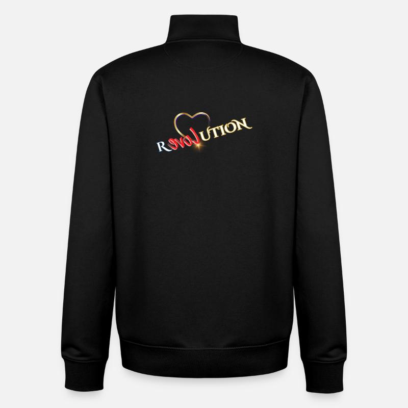 Heart Revolution Solar Flare Graphique - Sweat zippé unisexe en coton bio Stanley/Stella - noir