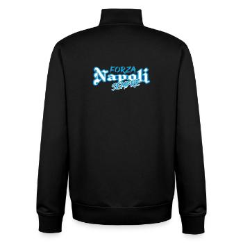 Fußball Neapel Forza Napoli sempre - Unisex Organic Zip Sweatshirt von Stanley/Stella - Schwarz - Hinten - AI Model Male 185 light (185cm)