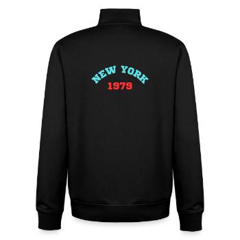 New York 1979 - Unisex Organic Zip Sweatshirt by Stanley/Stella - black - Back - AI Model Male 185 light (185cm)