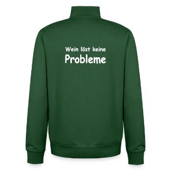 Wein - Unisex Organic Zip Sweatshirt von Stanley/Stella - Flaschengrün - Hinten - AI Model Male 185 dark (185cm)