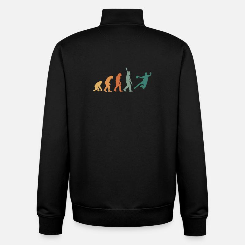 Evolution Handball Retro - Unisex Organic Zip Sweatshirt von Stanley/Stella - Schwarz
