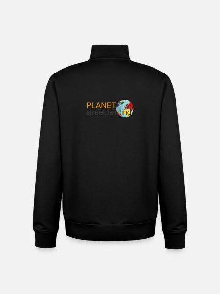 Planet logo wit - Unisex Organic Zip Sweatshirt by Stanley/Stella - black