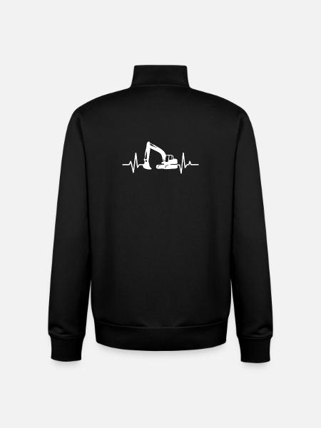 Construction Excavator Silhouette Design - Unisex Organic Zip Sweatshirt by Stanley/Stella - black