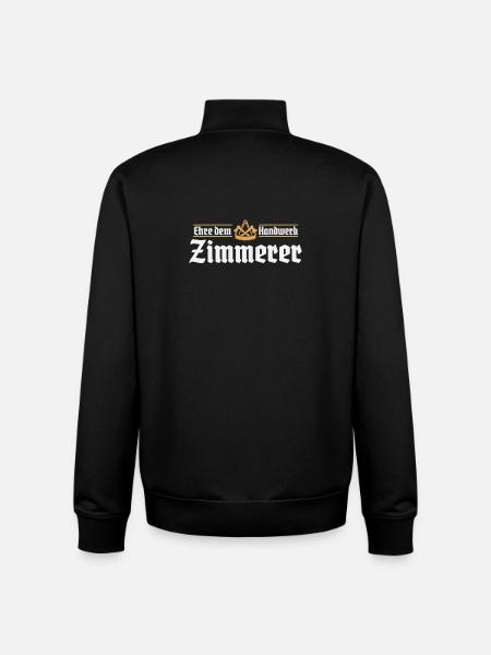Zimmerer Handwerk Zimmermann Zunftzeichen - Unisex Organic Zip Sweatshirt von Stanley/Stella - Schwarz