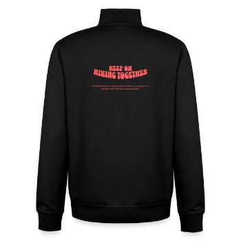 Shared Mountain Adventure Motif - Unisex Organic Zip Sweatshirt by Stanley/Stella - black - Back - AI Model Male 185 light (185cm)