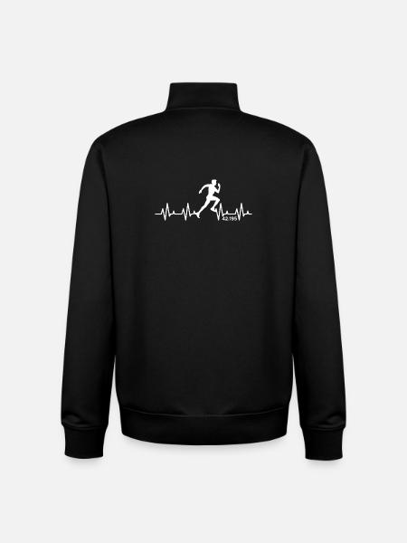 Marathon 42.195 Heartbeat Pulse Running Runner - Unisex Organic Zip Sweatshirt by Stanley/Stella - black