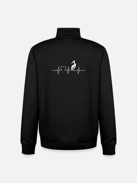 Pélicans Pélican - Sweat zippé unisexe en coton bio Stanley/Stella - noir