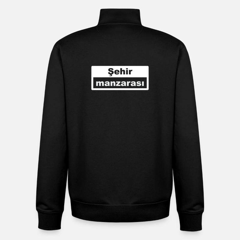 Paysage urbain Typographie Turc - Sweat zippé unisexe en coton bio Stanley/Stella - noir