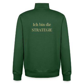 Je suis la typographie stratégique - Sweat zippé unisexe en coton bio Stanley/Stella - vert bouteille - Dos - AI Model Male 185 dark (185cm)