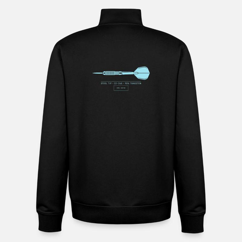 Dart Illustration Technische Blaupause Dartpfeil - Unisex Organic Zip Sweatshirt von Stanley/Stella - Schwarz