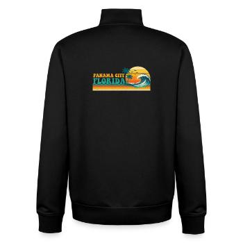 Panama City Florida Retro Spring Break Vacation - Unisex Organic Zip Sweatshirt by Stanley/Stella - black - Back - AI Model Male 185 light (185cm)