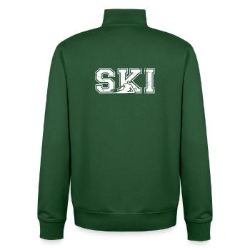 Skiing Skiers Winter sports - Unisex Organic Zip Sweatshirt by Stanley/Stella - bottle green - Back - AI Model Male 185 dark (185cm)