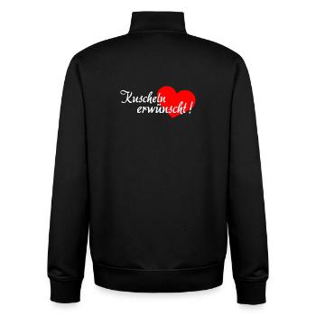 Kuscheln erwünscht - Weiß Rot - Unisex Organic Zip Sweatshirt von Stanley/Stella - Schwarz - Hinten - AI Model Male 185 light (185cm)