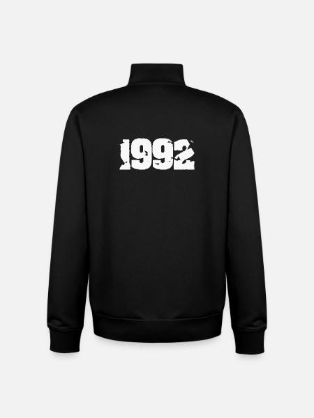 1992 Broken retro design - Unisex Organic Zip Sweatshirt by Stanley/Stella - black