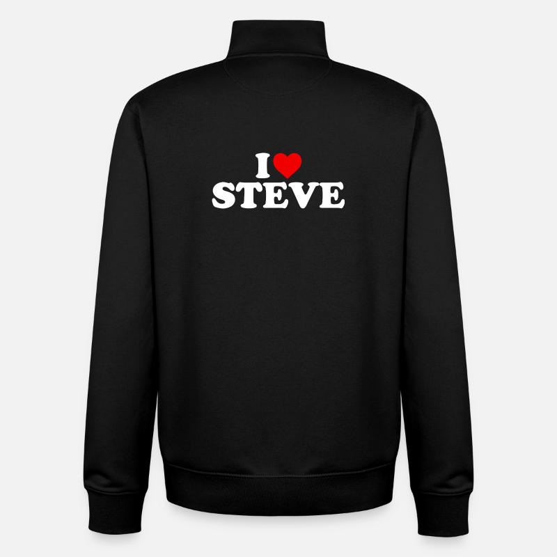 I Love Steve - Unisex Organic Zip Sweatshirt by Stanley/Stella - black