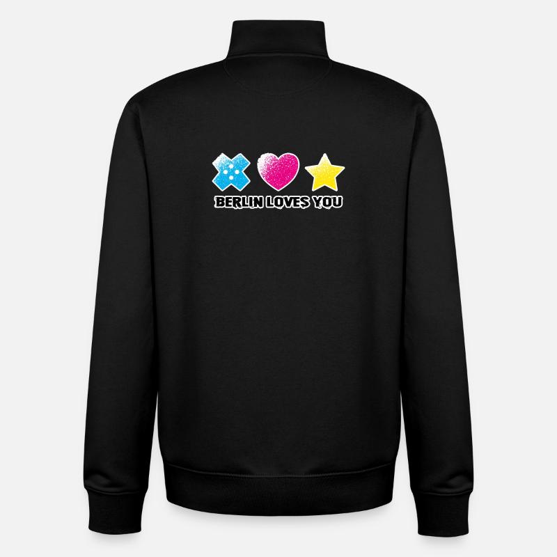 BLY - Iconic Symbols - Grunge - Unisex Organic Zip Sweatshirt by Stanley/Stella - black