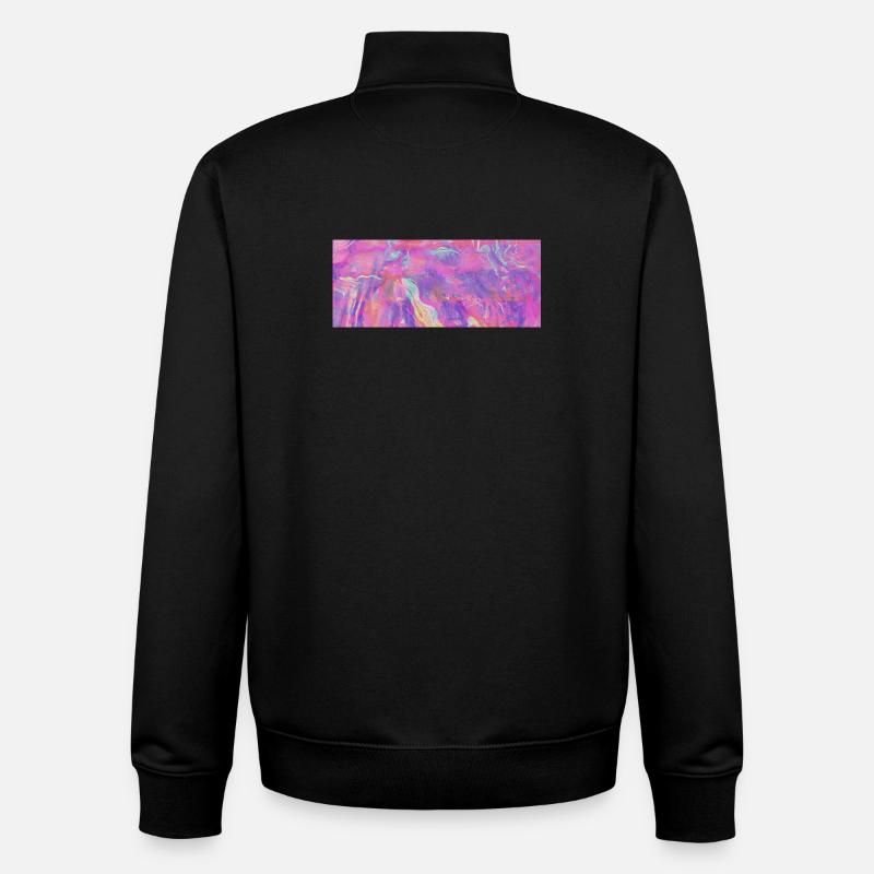 Farbstrudel Neon Wellen - Sweat zippé unisexe en coton bio Stanley/Stella - noir