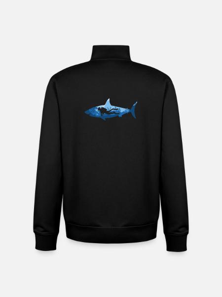 Art Hai Taucher - Unisex Organic Zip Sweatshirt von Stanley/Stella - Schwarz