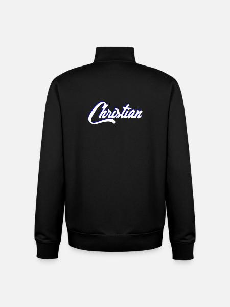Personalized Christian Name Lettering - Unisex Organic Zip Sweatshirt by Stanley/Stella - black