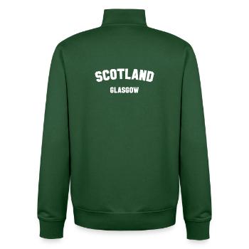 GLASGOW Écosse Schottland - Sweat zippé unisexe en coton bio Stanley/Stella - vert bouteille - Dos - AI Model Male 185 dark (185cm)