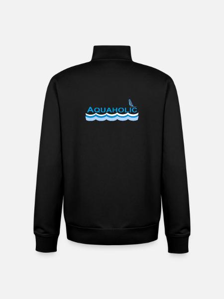 AQUAHOLIC - Sweat zippé unisexe en coton bio Stanley/Stella - noir