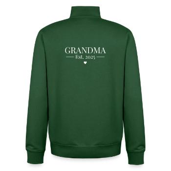 Grand-mère établie 2025 - Sweat zippé unisexe en coton bio Stanley/Stella - vert bouteille - Dos - AI Model Male 185 dark (185cm)