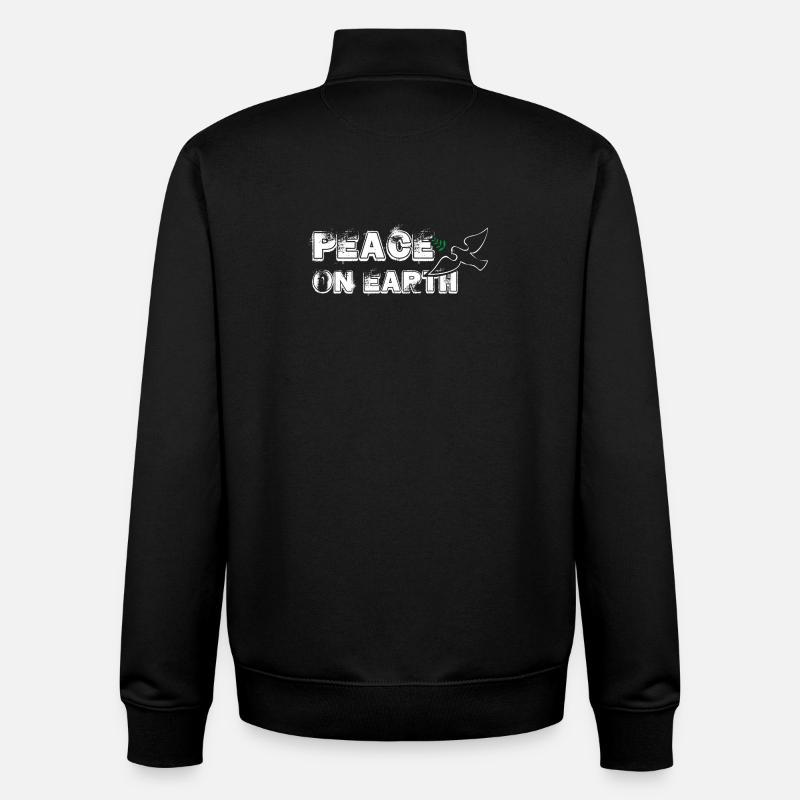 Peace on Earth | with Bird - Unisex Organic Zip Sweatshirt von Stanley/Stella - Schwarz