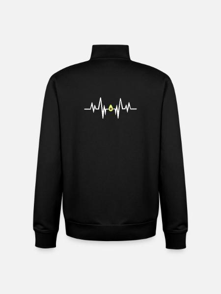 Avocado heartbeat - Unisex Organic Zip Sweatshirt by Stanley/Stella - black