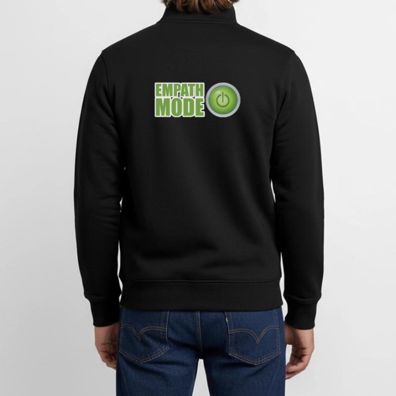 Conception du bouton d’alimentation vert du mode Empath Sweat zippé unisexe en coton bio Stanley/Stella