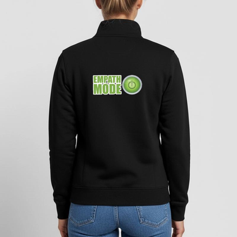 Conception du bouton d’alimentation vert du mode Empath Sweat zippé unisexe en coton bio Stanley/Stella