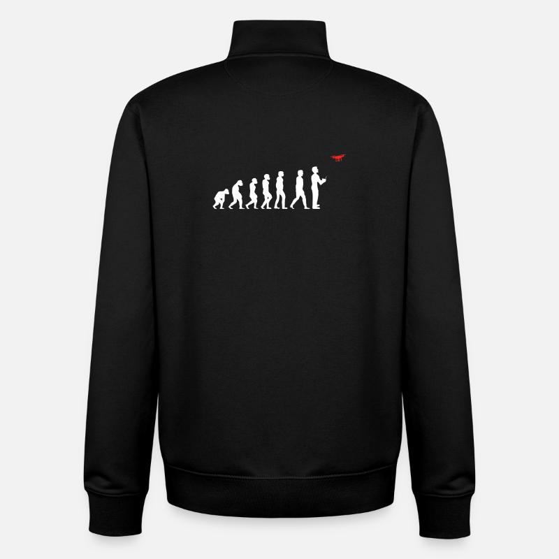 Evolution des Menschen Drohne Pilot - Unisex Organic Zip Sweatshirt von Stanley/Stella - Schwarz