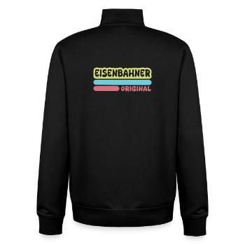 Cheminot comme prénom - Sweat zippé unisexe en coton bio Stanley/Stella - noir - Dos - AI Model Male 185 light (185cm)