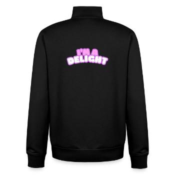Im Delight Bubble Text - Unisex Organic Zip Sweatshirt by Stanley/Stella - black - Back - AI Model Male 185 light (185cm)