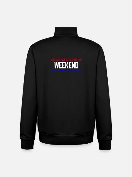 Weekend Blues: The First Five Days - Unisex Organic Zip Sweatshirt by Stanley/Stella - black