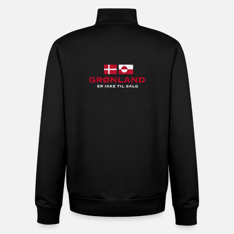 Drapeau du Groenland en détresse Unité - Sweat zippé unisexe en coton bio Stanley/Stella - noir