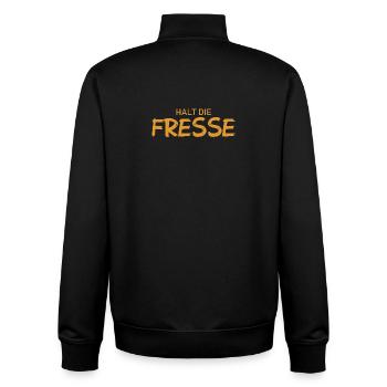 Shut Up - Cool Saying - Unisex Organic Zip Sweatshirt by Stanley/Stella - black - Back - AI Model Male 185 light (185cm)