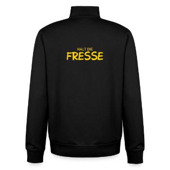 Shut Up - Cool Saying - Unisex Organic Zip Sweatshirt by Stanley/Stella - black - Back - AI Model Male 185 light (185cm)