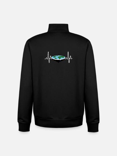Heartbeat Flat Earth - Unisex Organic Zip Sweatshirt by Stanley/Stella - black