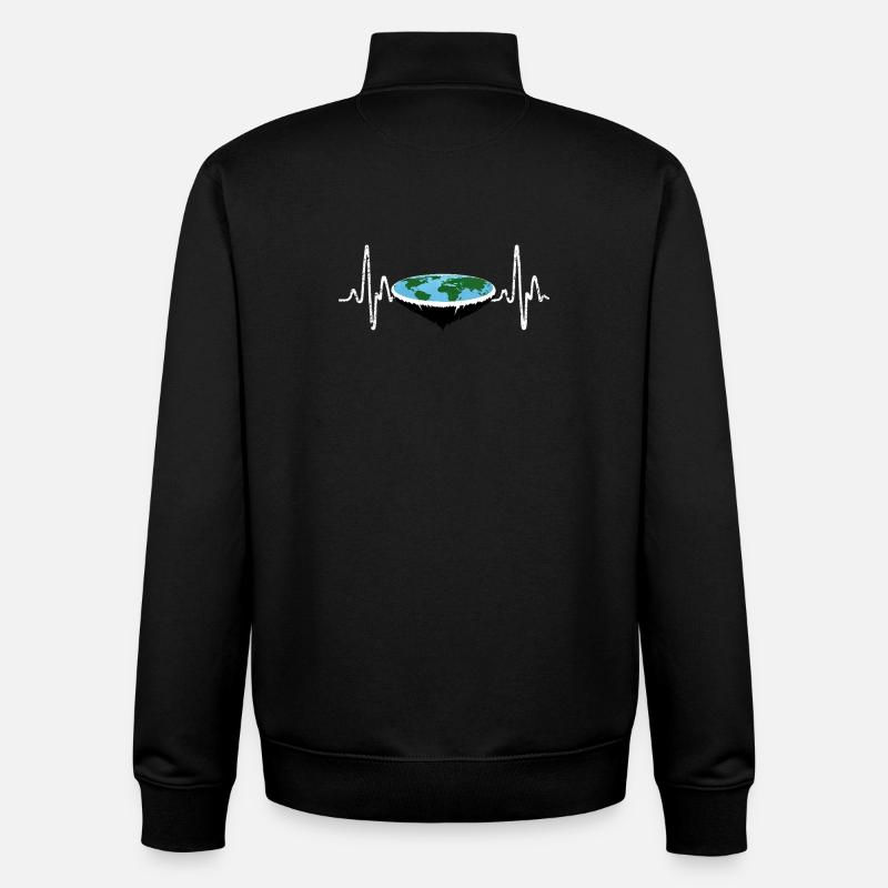 Herzschlag Flache Erde - Unisex Organic Zip Sweatshirt von Stanley/Stella - Schwarz