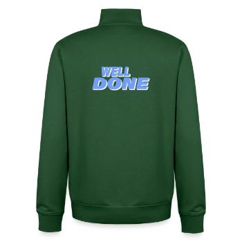 WELL DONE - Unisex Organic Zip Sweatshirt by Stanley/Stella - bottle green - Back - AI Model Male 185 dark (185cm)