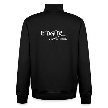 Edgar en tant que nom - Sweat zippé unisexe en coton bio Stanley/Stella - noir - Dos - AI Model Male 185 light (185cm)