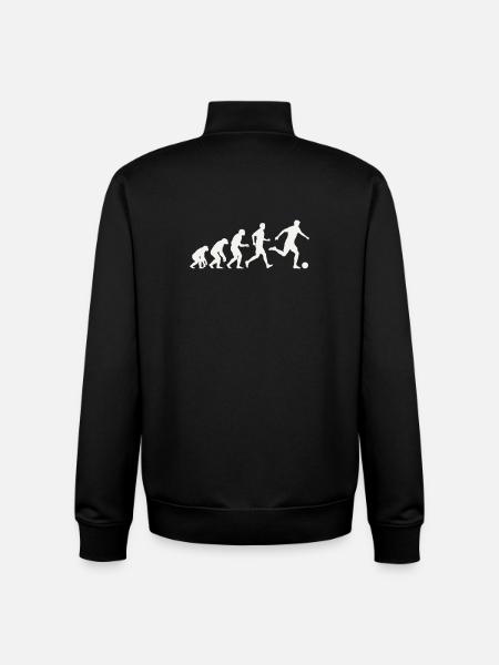Fußball Evolution Silhouette Fußballer Entwicklung - Unisex Organic Zip Sweatshirt von Stanley/Stella - Schwarz