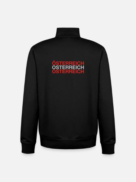 AUSTRIA Austria Flag - Unisex Organic Zip Sweatshirt by Stanley/Stella - black